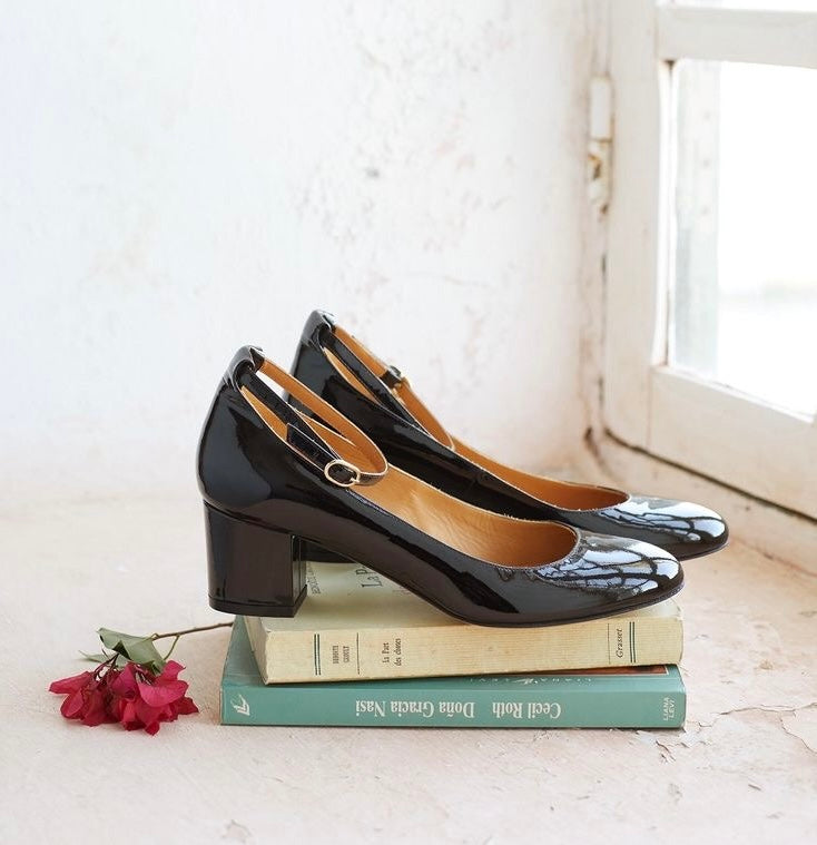 Belmonde couro verniz genuíno