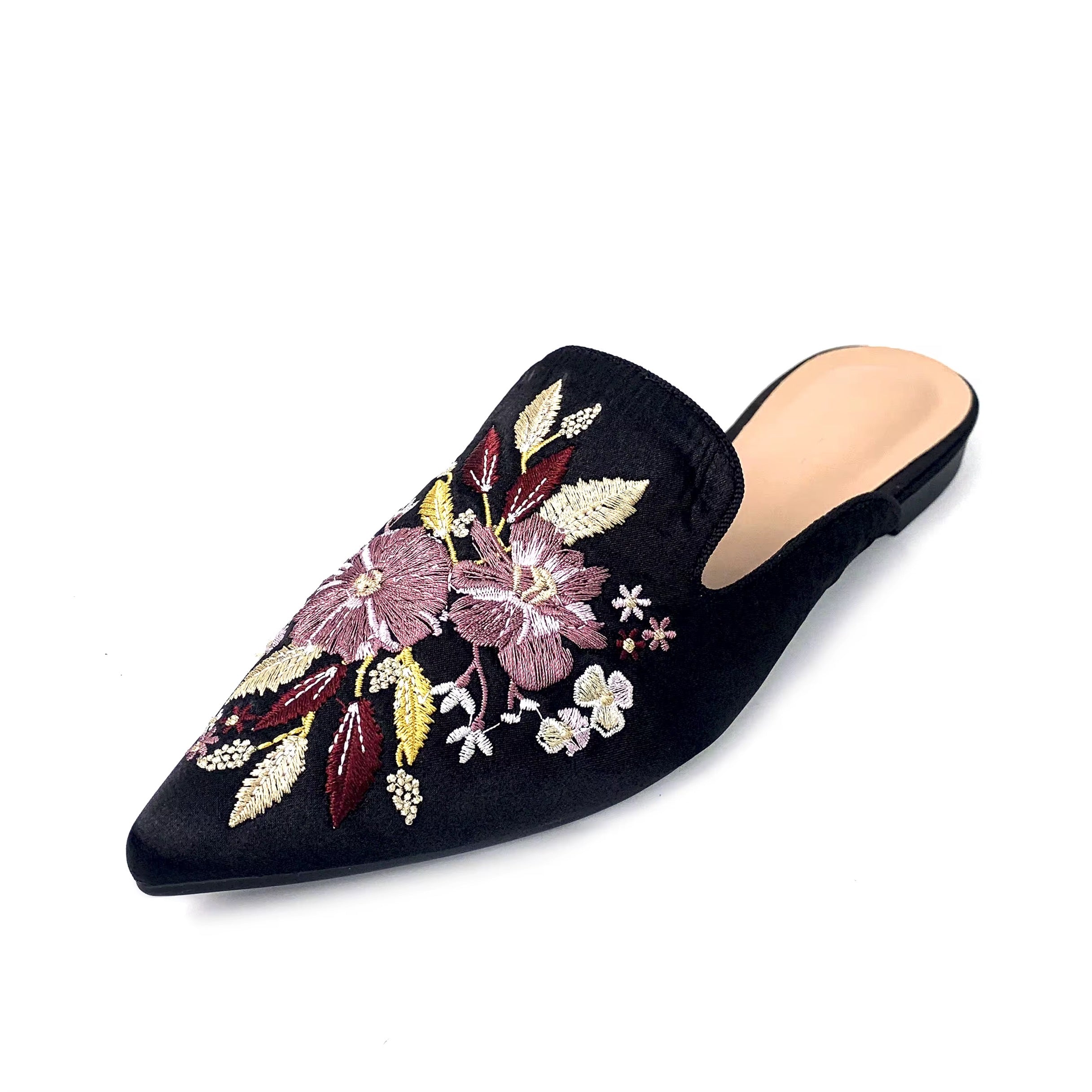 Mule de Seda Premium – Bordada.