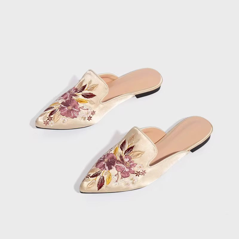 Mule de Seda Premium – Bordada.